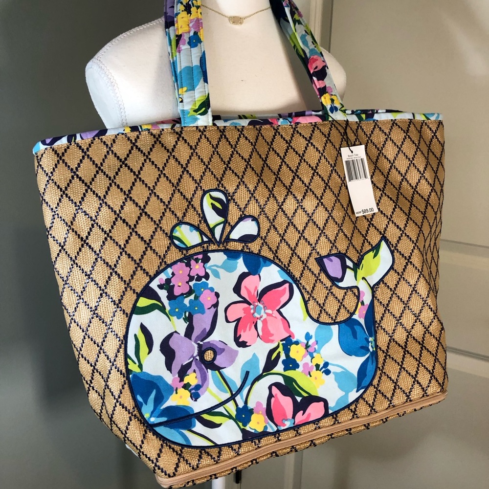 NWT! Vera Bradley Marian Whale Large Beach/Tote Bag. - Picture 6 of 12